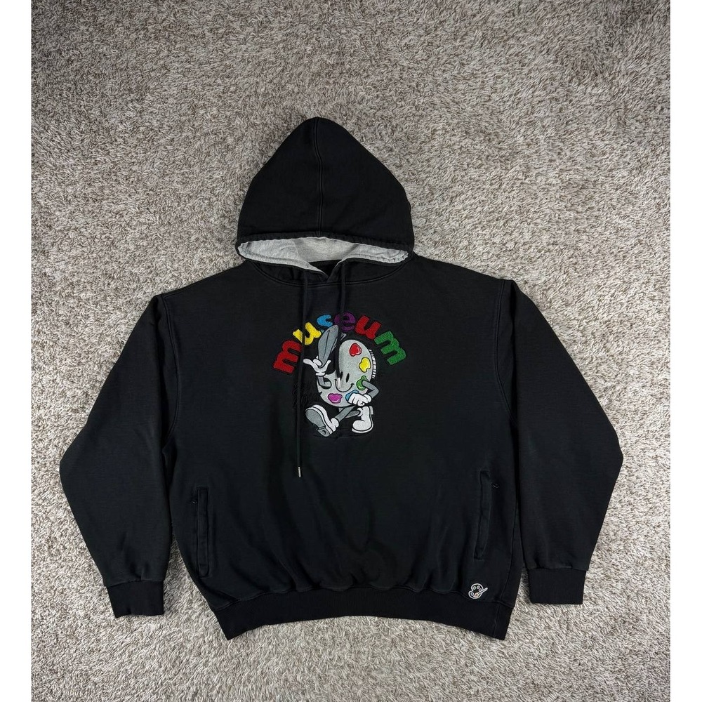 The Museum DC Embroidered Logo Black Hoodie Men's Size 3XL